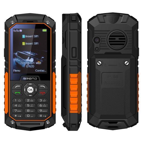 Portable Antichoc Double SIM 2.4 Pouces Tlphone Incassable IP68 FM Orange + SD 8Go YONIS