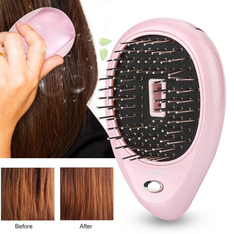 Portable Electrique Ionique Cuir Chevelu Massage Soins Brosse Vibration Massage Peigne Brosse