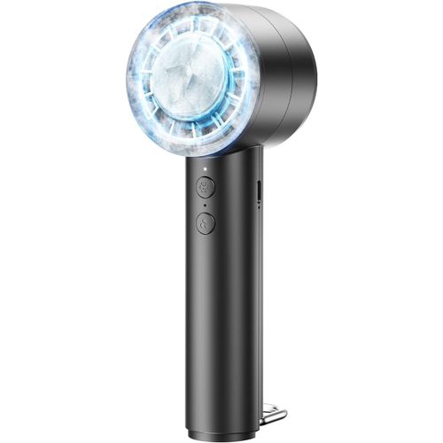 Portable Mini Fan with Ice Compression Function,4000mAh USB Rechargeable Handheld Fan with 5 Speeds for Travel,Camping,Home,Office-Black