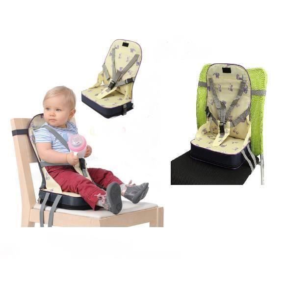 Portable Pliable Rehausseur Siege De Table Bebe Enfant Repas 5 Point Harnais Securite Chaise Voyage Jaune Qui Rakuten