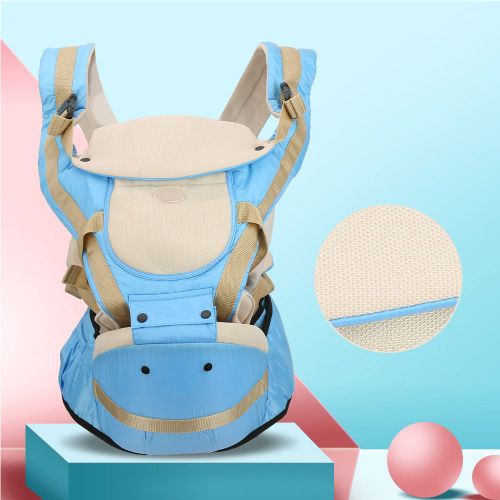 Porte-Bebe Multifonction 5 En 1 Bethbear Pour Nouveau-Ne, Sac A Dos D'activite, Siege De Hanche, Bleu Clair