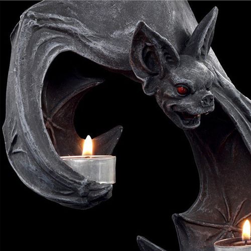 Porte-Bougie Mural En Forme De Chauve-Souris, Bougeoirs Dcoratifs Gothiques, Sculpture De Plaque Dcorative Pour Applique Murale En Forme De Chauve-Souris, Bougies  Th Pour Statue De Chauve-Souris
