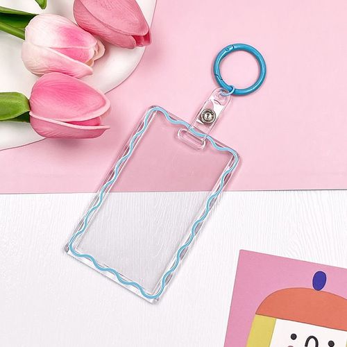 Porte-Cartes En Acrylique Transparent,Virole Crative,Porte-Cartes Photo,Porte-Cls,Pochette Photo Idole,Porte-Cartes Postales,Prsentoir - Type Bleu