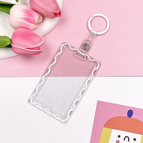 Porte-Cartes En Acrylique Transparent,Virole Crative,Porte-Cartes Photo,Porte-Cls,Pochette Photo Idole,Porte-Cartes Postales,Prsentoir - Type White