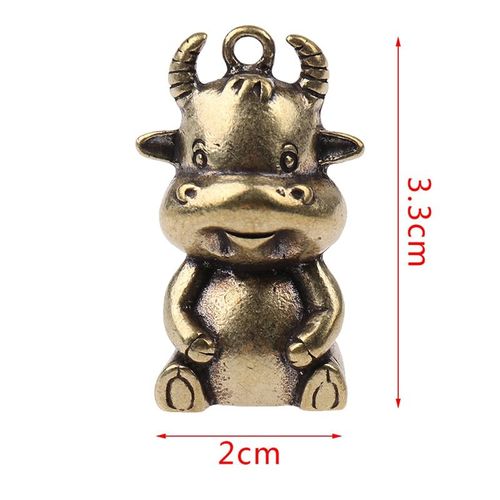 Porte Cl En Forme De Taureau Du Zodiaque En Laiton, Bibelots Suspendus Vintage En Cuivre, Pendentifs Mignons En Forme De Mollet De Vache