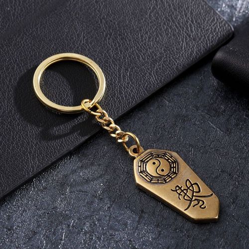 Porte-Cl En Laiton Style Chinois, Taiji Baguette, Pour Hommes Et Femmes,  La Mode, En Pierres Prcieuses, Boucle De Porte-Cl, Dcorations De Sac Pendentif