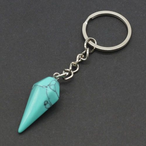 Porte-Cl En Pierre Naturelle, Bijou En Cristal Turquoise Bleu, Agate Quartz, Cne Hexagonal Unakite, Pendentif De Sac, Fabrication De Bijoux  Faire Soi-Mme