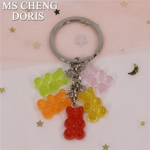 Porte Cl Ours Gomm Pour Femmes Et Enfants, En Rsine  Dos Plat, Livraison Directe Color, Pour Sac  Main, 1 Pice, Pendentif Breloques
