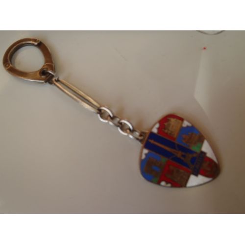 Porte Clefs Ancien Emaill Paris