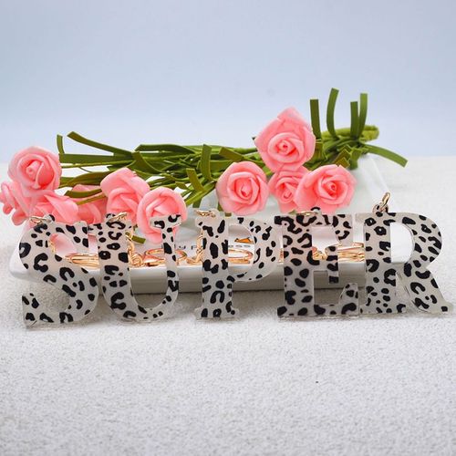 Porte-Cls Avec Motif De Vache En Acrylique Pour Femmes, Accessoire De Mode, Lettre D'alphabet, Breloque, Cadeaux, Sacs  Main, Dcoration Pendentif