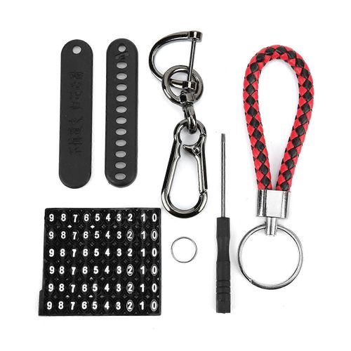 Porte-Cls De Voiture Cadeau Corde Tresse Avec Plaque D'immatriculation Dtachable 360 Boucle Rotative En Fer  Cheval Alliage D'aluminium