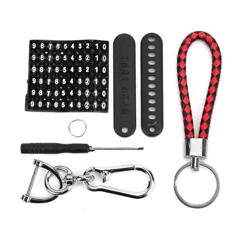 Porte-Cls De Voiture Cadeau Corde Tresse Avec Plaque D'immatriculation Dtachable 360 Rotatif Fer  Cheval Boucle Alliage D'aluminiumb