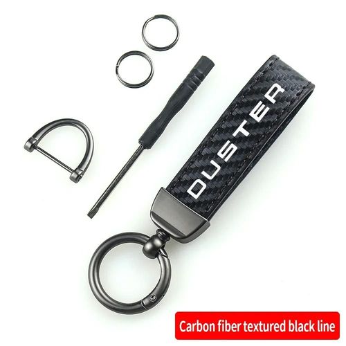 Porte-Cls De Voiture En Cuir Et Fiber De Carbone, Pendentif, Boucle En Fer  Cheval Pour Dacia Duster Lodgy Logan Sandero, Accessoires-Noir For Duster