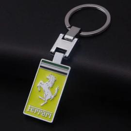 Porte-clés de voiture en métal trapézoïdal créatif,badge logo ferrari,accessoires  automobiles,cadeaux d'affaires,pour hommes et femmes,pendentif de sac -  Type 2