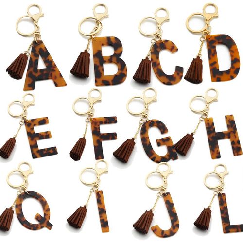 Porte-Cls En Actate Acrylique, En Rsine, Lettre Anglaise, Lopard, Pendentifs Pour Sac  Main, Voiture, Nom, Breloques, Bijoux  La Mode, Diy