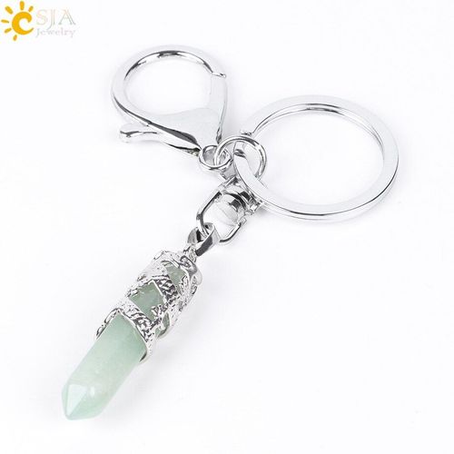 Porte Cls En Pierre Naturelle, Pendentif En Forme De Prisme Hexagonal, Lapis Lazuli, Opale De Cristal Blanc, Pour Bricolage De Voiture, E824