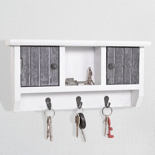 Porte-Cls Mural Hwc-A48 Avec Portes   Gris Shabby