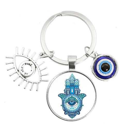 Porte-Cls Turc Evil Eye, Porte-Cls Cratif, Amulette, Nazar Evil Eye Charms, Porte-Cls Porte-Cls, Verre, Avant, Bijoux Faits  La Main, Bleu