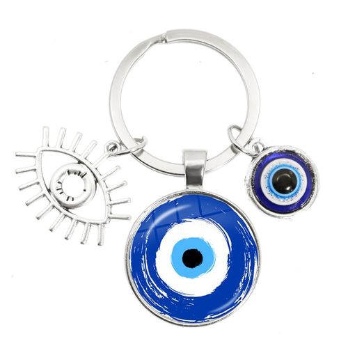 Porte-Cls Turc Evil Eye, Porte-Cls Cratif, Amulette, Nazar Evil Eye Charms, Porte-Cls Porte-Cls, Verre, Avant, Bijoux Faits  La Main, Bleu