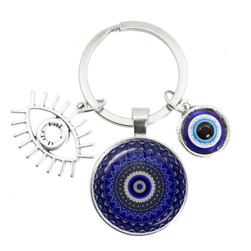 Porte-Cls Turc Evil Eye, Porte-Cls Cratif, Amulette, Nazar Evil Eye Charms, Porte-Cls Porte-Cls, Verre, Avant, Bijoux Faits  La Main, Bleu