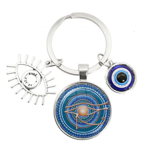 Porte-Cls Turc Evil Eye, Porte-Cls Cratif, Amulette, Nazar Evil Eye Charms, Porte-Cls Porte-Cls, Verre, Avant, Bijoux Faits  La Main, Bleu