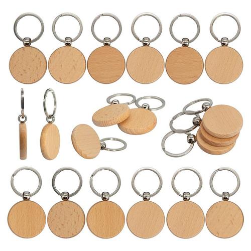 Porte-Cls Vierges En Bois Sculpt En Bois De 50 Pices (Rond)