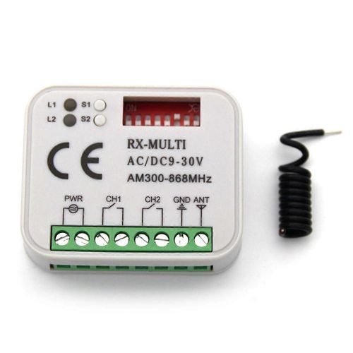 Porte de garage sans fil universelle  2 canaux 433 MHZ DC12V 24V  code fixe  code tournant Contrle du rcepteur