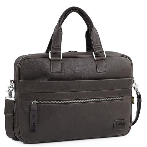Porte Documents Pour Portable De 15,6. Homme. Bandoulire Et Double Poigne Avec Fermeture clair. Cuir Vritable. Lger, Rsistant Et Confortable. 305940