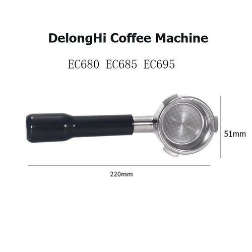 Porte-filtre en acier inoxydable compatible avec la machine  expresso Delonghi Dedica EC680,remplacement du porte-filtre,3 oreilles,51mm - Type 3 nails ABS handle