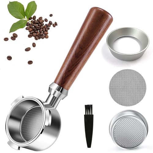 Porte-Filtre Sans Fond,Porte Filtre 51Mm,Porte-Filtre Expresso Avec 3 Oreilles,Porte Filtre  Caf Avec Panier Filtrant En Acier Inoxydable,Compatible Avec Delonghi Dedica Ec680/Ec685