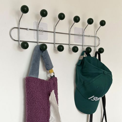Porte-Manteau Mural Pour Hall D'entre,Sac  Dos Portable,Casquette,charpe,Cintres De Rangement Pour Vtements De Chambre,Crochets T1 - Type Dark Green-6 Hooks #A