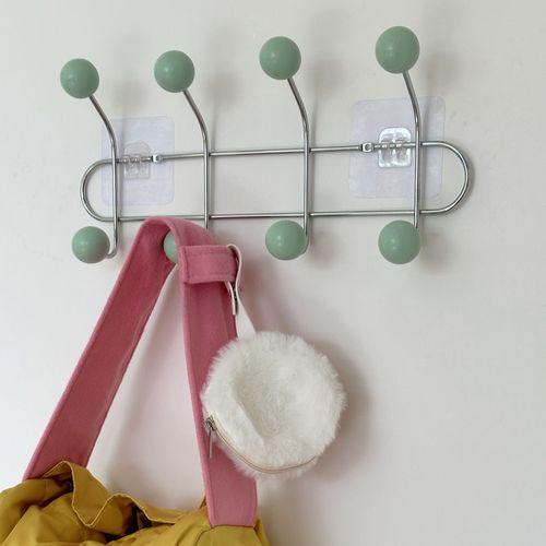 Porte-Manteau Mural Pour Hall D'entre,Sac  Dos Portable,Casquette,charpe,Cintres De Rangement Pour Vtements De Chambre,Crochets T1 - Type Green-4 Hooks