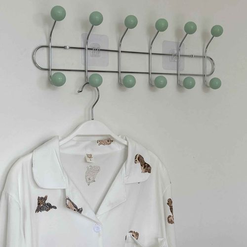 Porte-Manteau Mural Pour Hall D'entre,Sac  Dos Portable,Casquette,charpe,Cintres De Rangement Pour Vtements De Chambre,Crochets T1 - Type Green-6 Hooks #B