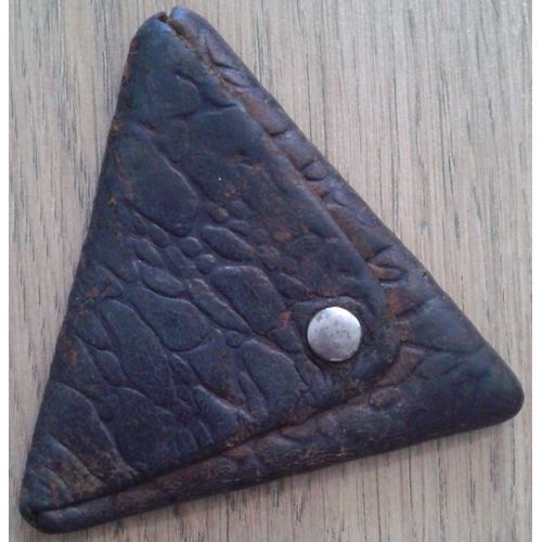 Porte Monnaie Ancien Triangle Pliant En Cuir 10 Cm De Cot
