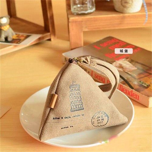 Porte Monnaie En Toile En Forme De Triangle, Porte Monnaie Unisexe, Style Ancien, Haute Qualit, tui Cadeau, Portefeuille Mignon  Fermeture clair, Pochette Pour Carte De Crdit