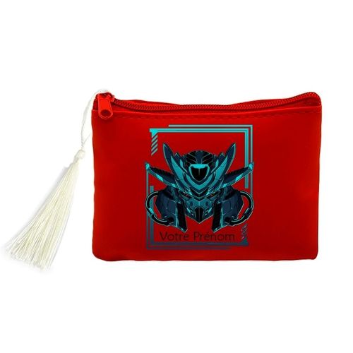 Porte Monnaie Et Cles Rouge Robot Mecha Samourai Personnalise
