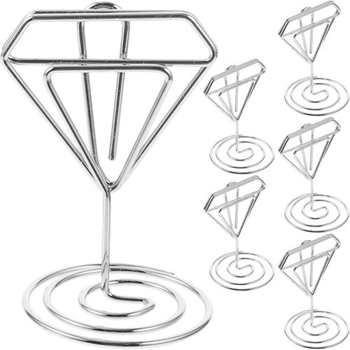 Porte-Numro De Table De Mariage En Mtal Argent Durable 4,60 X 3,00 Cm Pour Numros De Table, Photos, Menus, Cartes