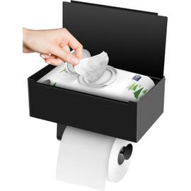 Distributeur de lingettes humides jetables, porte-papier hygiénique avec  étagère de rangement pour la salle de bain