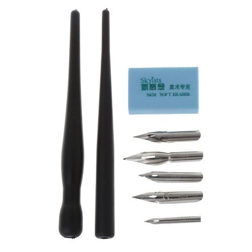 Porte plume pour calligraphie et manga avec 5 plumes,porte stylo,kit d