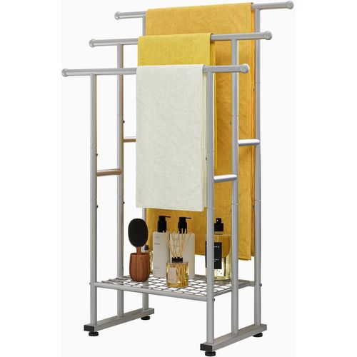 Porte-Serviettes, Porte-Serviettes, chelle Debout Avec 3 Barres Pour Serviettes De Bain, Couvertures, Peu Encombrant, Stable, Style Industriel, Porte-Serviettes De Salle De Bain, [Rac62411914]