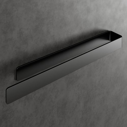 Porte-Serviettes Sans Perage - Bande Adhsive De Montage & Surface Adhsive Extra Large - Porte-Serviettes En Aluminium  Coller - Edition 2023 (Aluminium Noir, 40)[Mat790817]