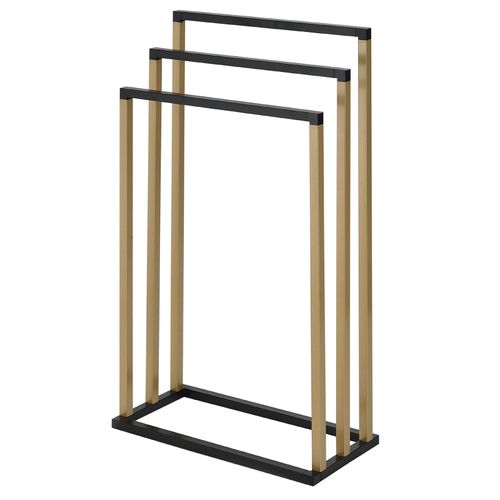 Blanc Porte 3 Barres, Métal Chromé, Support Serviettes Design Moderne, HxlxP 80x45x20 Cm