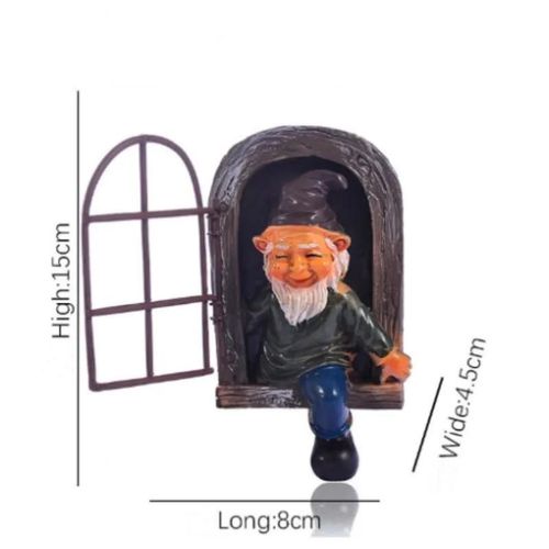 Porte Simple - Statue D'ancien Nain Elfe Pour Fentre Extrieure, Hugger D'arbre, Sculpture En Rsine Coquine, Jardin Mignon, Barbe Blanche, Gnome, Cadeau De Dcoration De Pques, 1pc