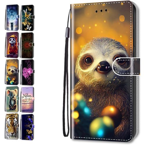 Portefeuille Coque Pour Iphone 13 Pro Max 6.7 Motif 3d Pattern Animal Fleur Cuir Flip Case Cover Avec Fentes De Carte Pochette A Rabat Etui Housse-Paresse
