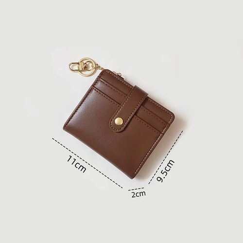Portefeuille En Cuir Pour Femme,Porte-Monnaie Design Court Pour Fille,Cl  Bouton,Nouvelle Mode