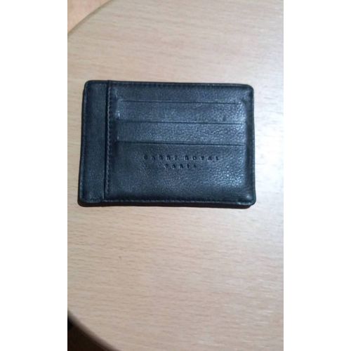 Portefeuille, Porte Cartes 9 Compartiments Carr Royal Paris En Cuir Noir, Entirement Doubl Tissu Noir Ray Noir, 6 Compartiments Cartes, 3 Compartiments Pices D'Identit Et Autres, Longueur 11,5 C