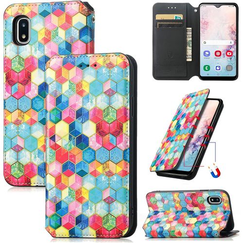 Portefeuille Pour Samsung Galaxy A20/A30 Couleurs Pochette Portefeuille Aimant Pu Cuir Flip Housse tui Rabat Cover Case Wallet Color Peint Toucher Tlphone tui Housse,Cas De L'espace Magique