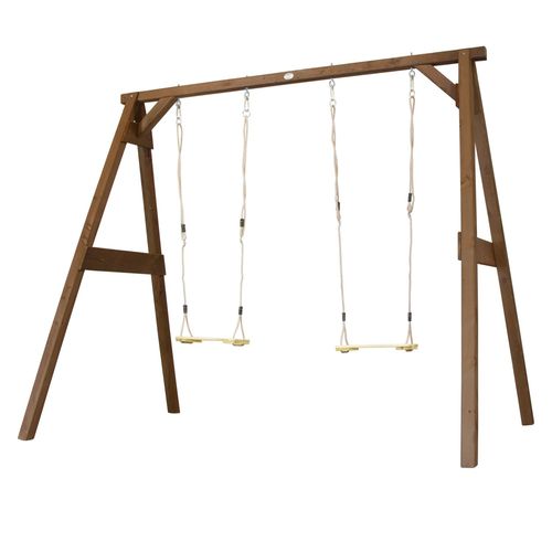 Cadre 4-In-1 Pour Balanoire, Football, Volley-Ball Et Tennis | Portique Balanoire Et Buts - Axi 4-In-1 Sportsfun Marron