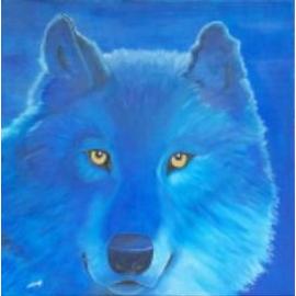 Portrait D Un Loup Bleu Aux Yeux Jaunes Rakuten