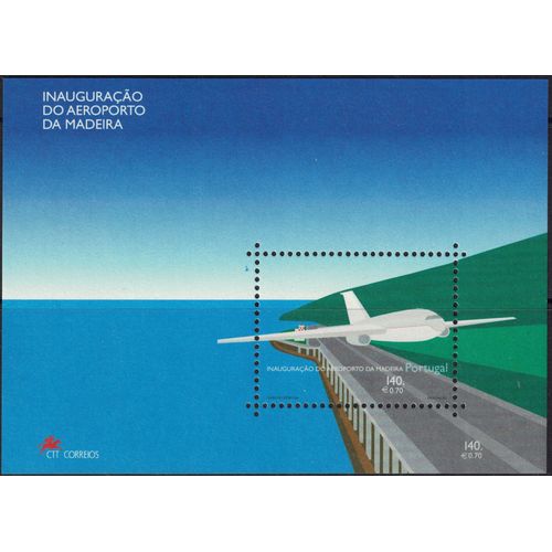 Portugal 2000 Bloc Feuillet Neuf Inauguration Aroport Funchal Madre Avion